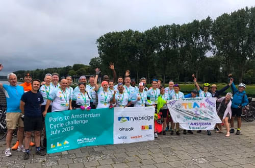 LONDON LUTON STAFF COMPLETE CHARITY BIKE RIDE TO AMSTERDAM