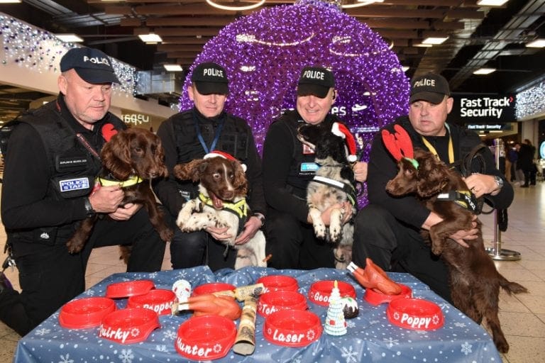CHRISTMAS TAILS: LONDON LUTON HOLDS XMAS PARTY FOR ITS POLICE DOGS