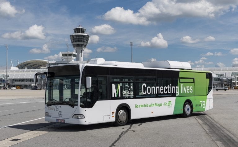 Munich Airport unveils CO2 eliminating renewable bio-methane powered bus